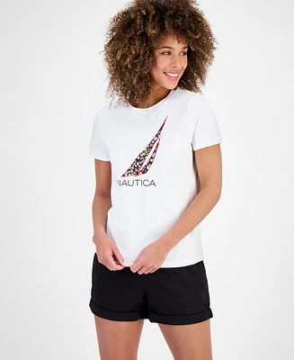 Nautica Jeans Women's Applique Logo T-Shirt