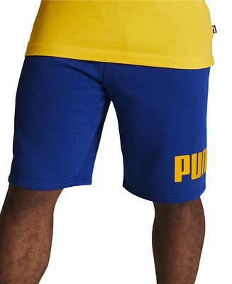 Puma Men's Regular-Fit Big Logo-Print Fleece 10" Shorts