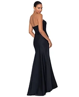 Betsy & Adam Women's Ruched Strapless Gown