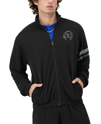 Champion Men's Attack Standard-Fit Logo-Print Full-Zip Mesh Track Jacket