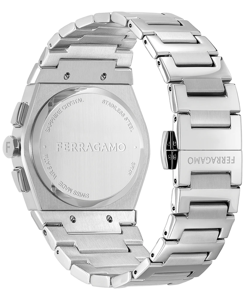 Salvatore Ferragamo Men's Swiss Chronograph Stainless Steel Bracelet Watch 42mm