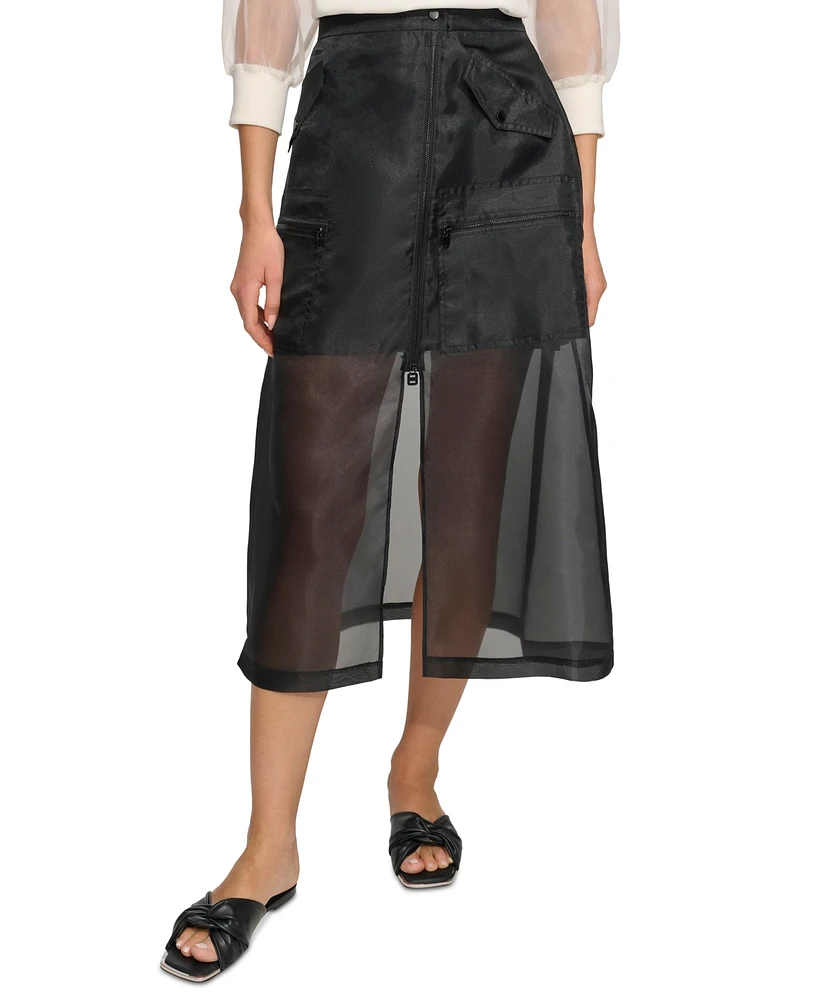 Dkny Women's Organza Cargo Skirt