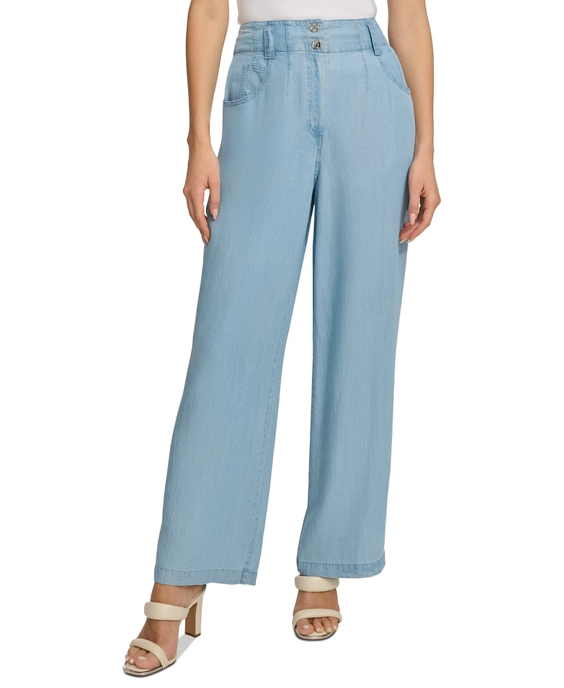 Dkny Women's Chambray Wide-Leg Pants