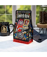 Bones Coffee Whole Bean Coffee | 12 oz Medium Roast Arabica Low Acid Flavored Coffee | Cinnamon Roll Flavor Company