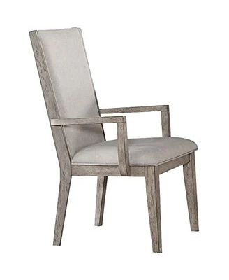 Rocky Armchair (Set-2) in Fabric & Gray Oak