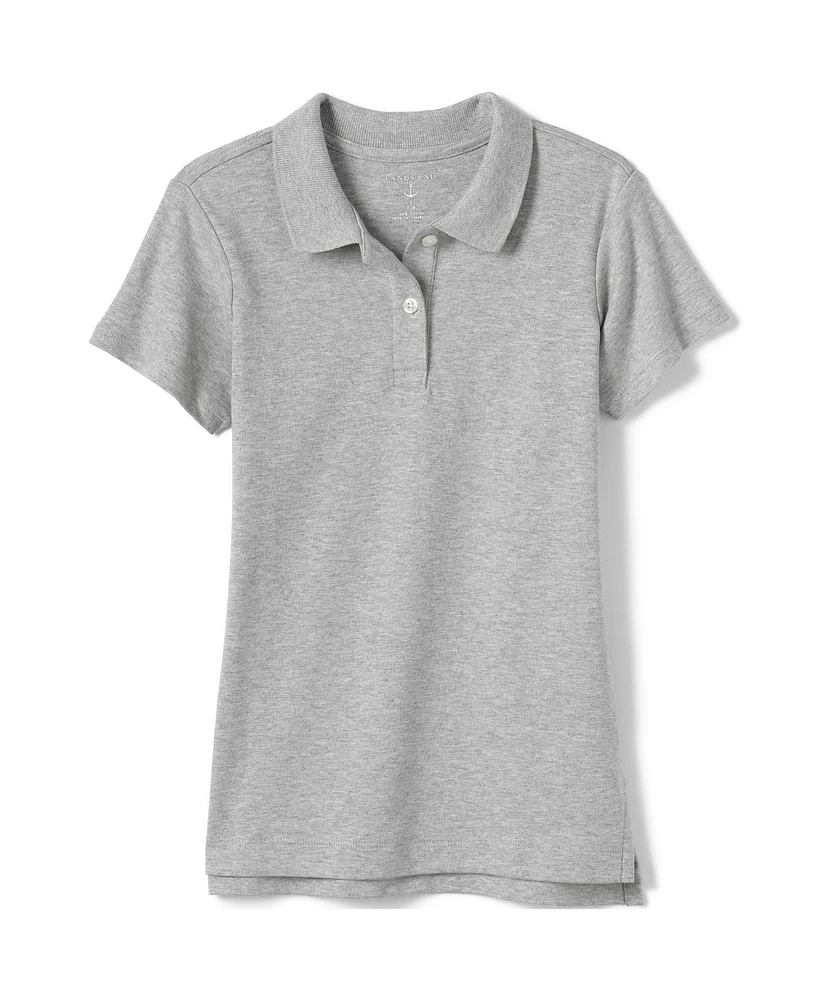 Lands' End School Uniform Girls Short Sleeve Feminine Fit Interlock Polo Shirt