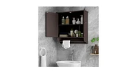 Wall Mounted Bathroom Storage Medicine Cabinet with Towel Bar