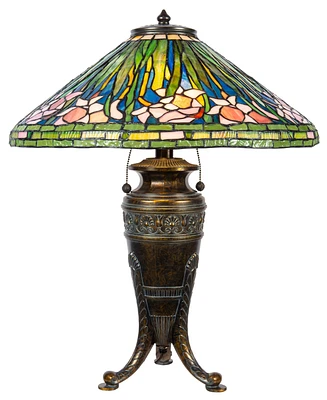 Dale Tiffany 27.5" Tall Pink Glades Tiffany Style Table Lamp - Multi