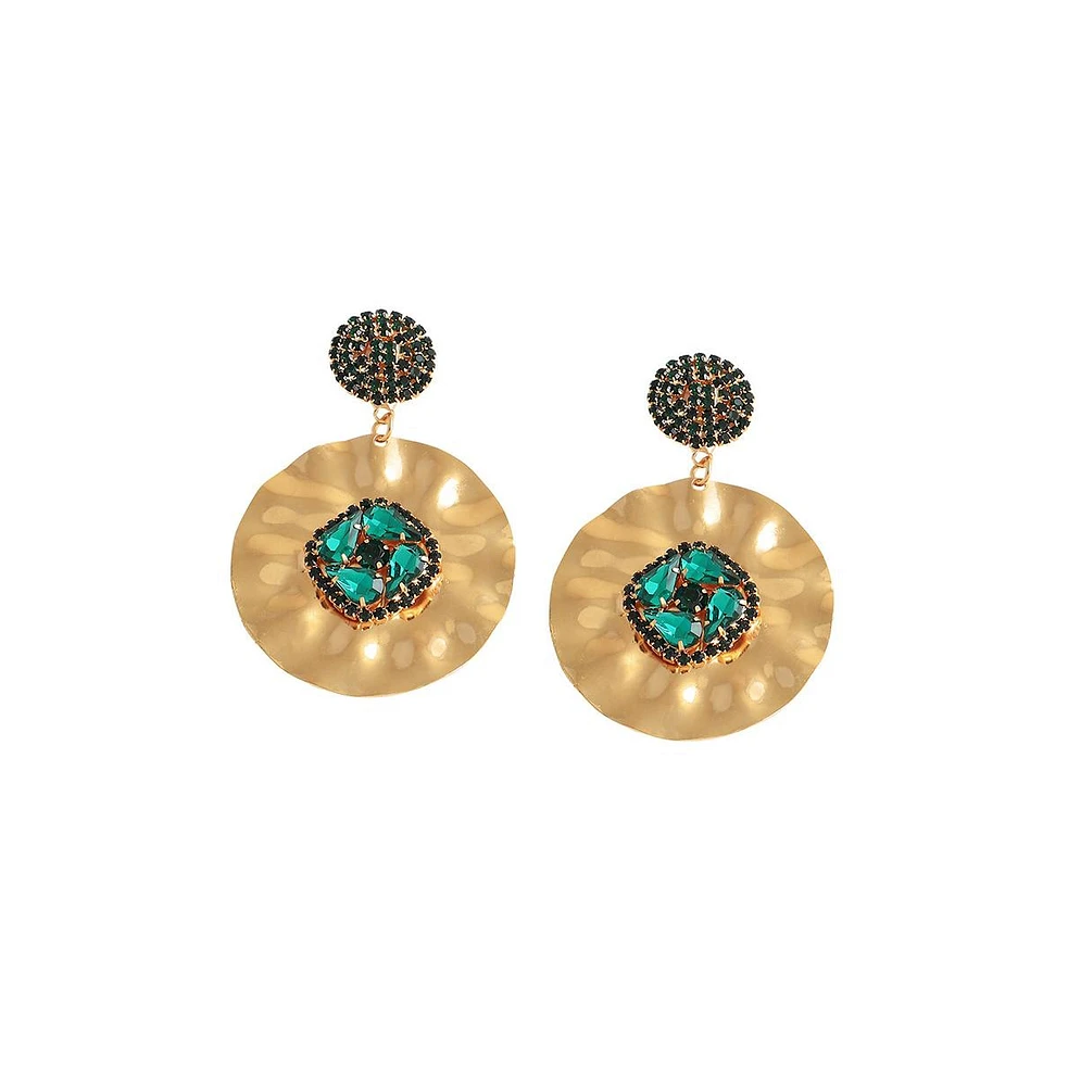 Sohi Women's Gold Circular Drop Earrings