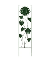Glitzhome 48" H Metal Sunflowers Garden Trellis, Garden Stakes