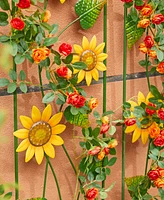 Glitzhome 48" H Metal Sunflowers Garden Trellis, Garden Stakes