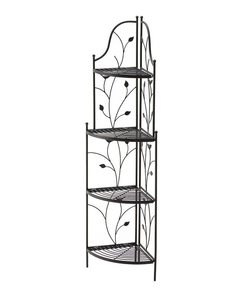 Glitzhome 52" H 4-Tiered Metal Corner Shelf Plant Stand or Storage Rack