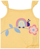 Kids Headquarters Baby Girls Tie-Front Tank Top & Striped Drop-Needle Shorts, 2 Piece Set