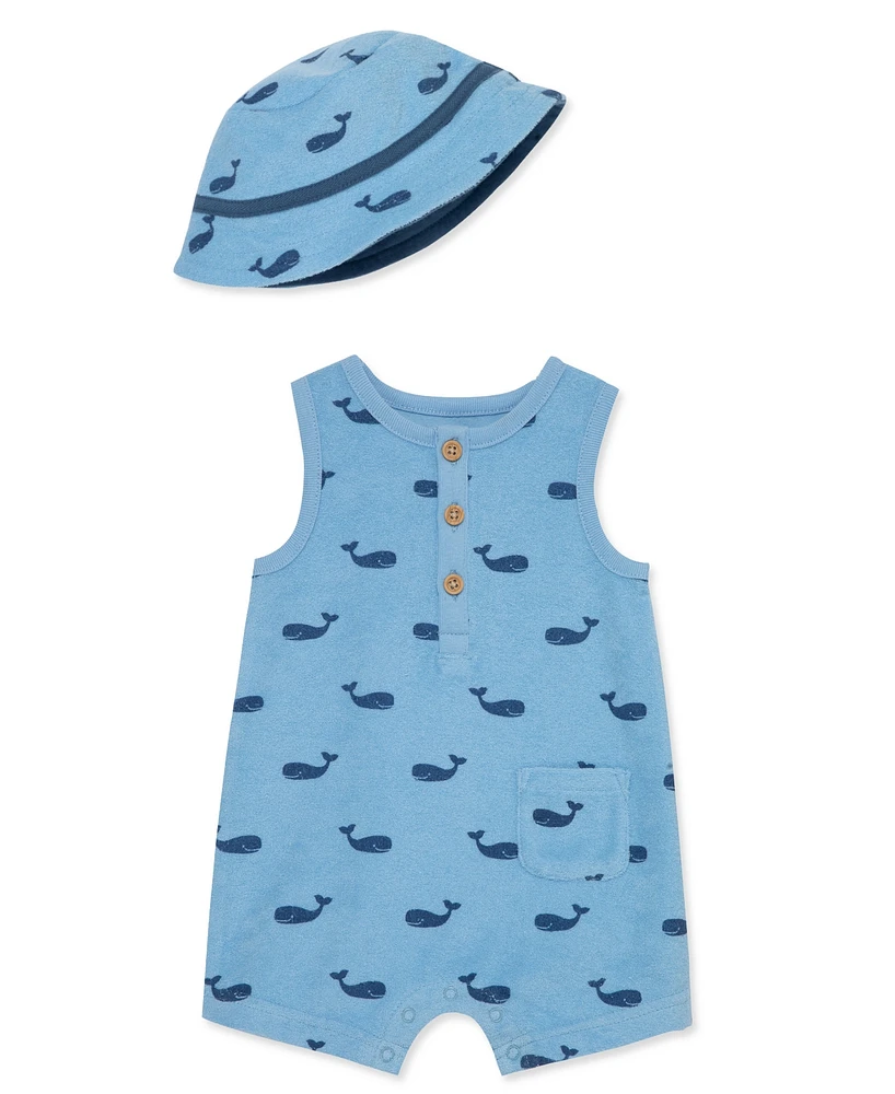 Little Me Baby Boys Romper with Hat