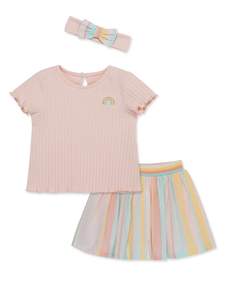 Little Me Baby Girls Stripe Fashion Skort Set with Headband