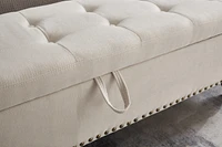 59" Bed Bench Ottoman with Storage Fabric