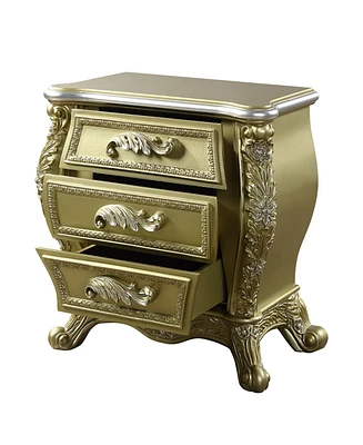 Cabriole Nightstand Gold Finish