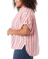 Gloria Vanderbilt Plus Stripe High-Low Demi Shirt