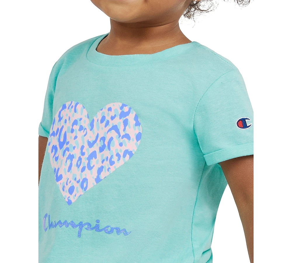 Champion Toddler & Little Girls Logo Graphic T-Shirt Printed Leggings, 2 Piece Set