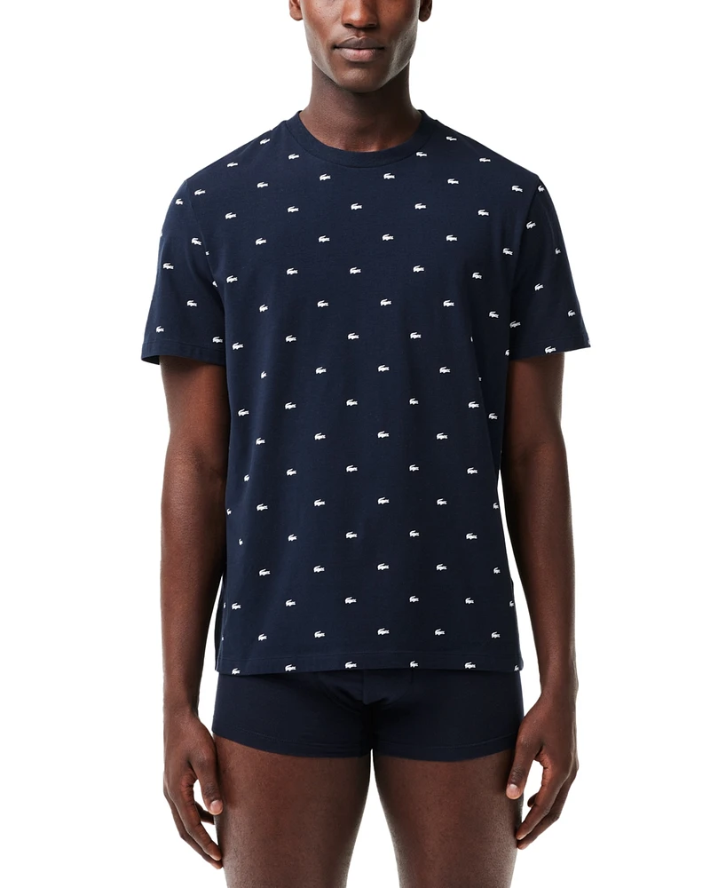 Lacoste Men's Allover Crocodile Logo Underwear T-Shirt
