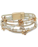 lonna & lilly Gold-Tone White Flower Critter Wrap Bracelet