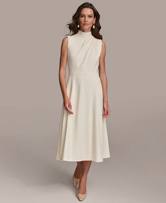 Donna Karan Women's Mock-Neck Sleeveless Midi Dress