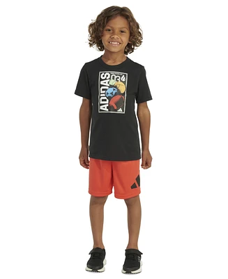 adidas Toddler & Little Boys Essential T-Shirt Shorts, 2 Piece Set