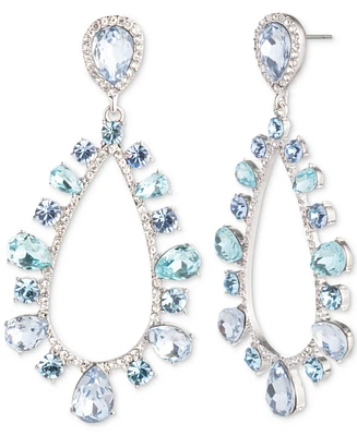 Givenchy Silver-Tone Crystal Statement Orbital Drop Earrings