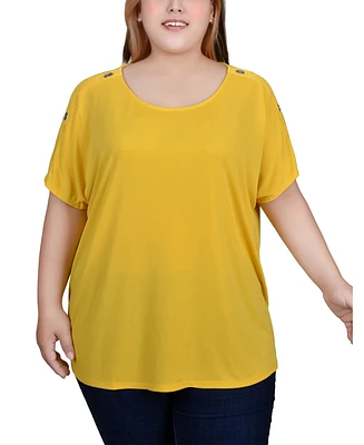 Ny Collection Plus Short Sleeve Tunic Top