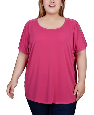 Ny Collection Plus Short Sleeve Tunic Top