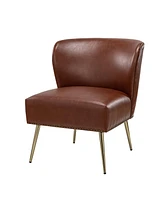 Hulala Home Comfy Side Chair for Bedroom with Metal Legs