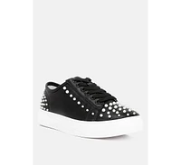 Pearly Pearl Embellished Slip On Sneakers