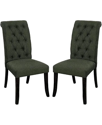 Simplie Fun Gray Fabric Tufted Dining Chairs Set