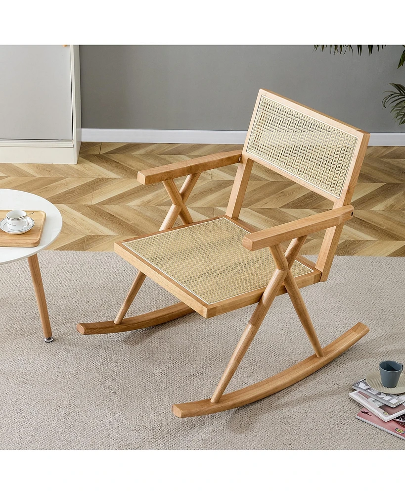 Simplie Fun Versatile Rocking Chair For Indoor & Outdoor Relaxation