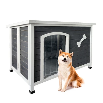 Simplie Fun Large Wooden Dog House, Outdoor Waterproof Dog Cage, Windproof And Warm Dog Kennel