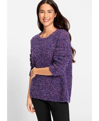 Olsen Women's Long Sleeve Boucle Yarn Sweater