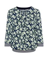 Olsen Women's 3/4 Sleeve Floral Print Tee containing Lenzing Ecovero Viscose