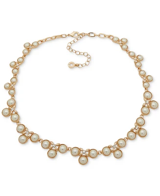 Anne Klein Gold-Tone Beaded Fancy Collar Necklace, 16" + 3" extender