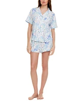 Flora by Flora Nikrooz Women's 2-Pc Gabriella Printed Shorty Pajamas Set