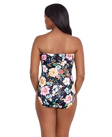 Women's Longitude Side Shirred Bandeau One-Piece Swimsuit