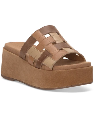 Lucky Brand Women's Ulrich Strappy Woven Flatform Wedge Sandals