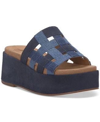 Lucky Brand Women's Ulrich Strappy Woven Flatform Wedge Sandals