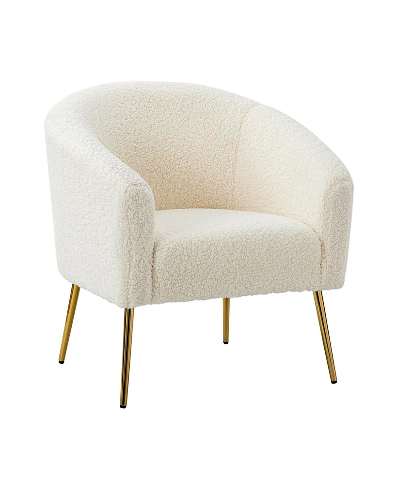 Hulala Home Rovigo Contemporary Barrel Chair with Metal Legs
