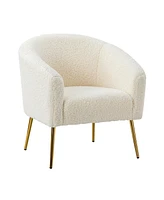 Hulala Home Rovigo Contemporary Barrel Chair with Metal Legs