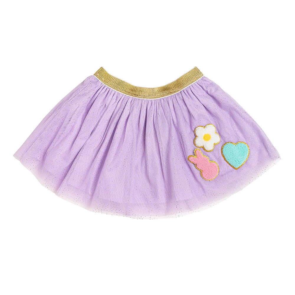 Little and Big Girls Bunny Patch Easter Tutu Skirt