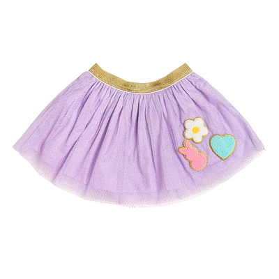 Little and Big Girls Bunny Patch Easter Tutu Skirt