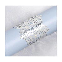 Sohi Women's Silver Floral Filigree Cuff Bracelet