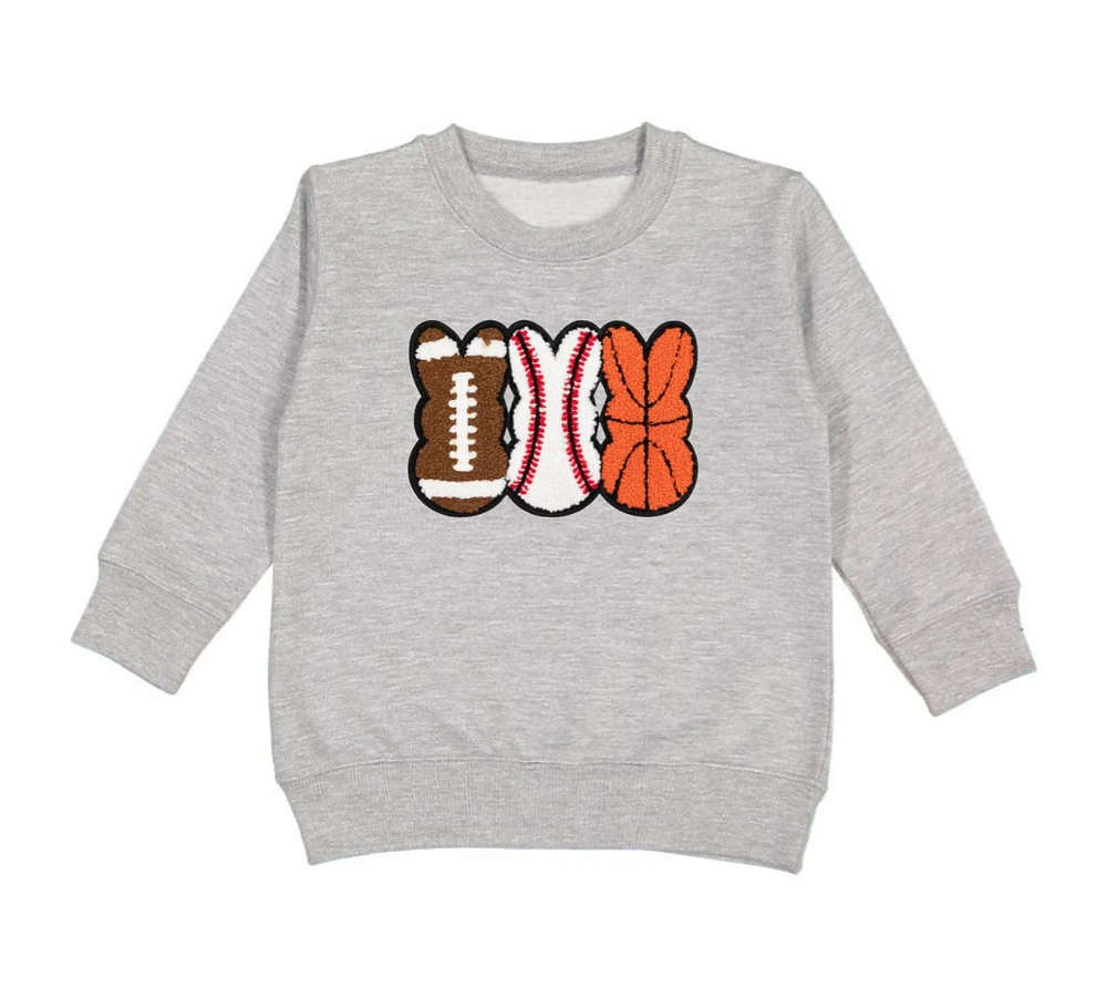 Little and Big Boys Sports Peeps Patch Easter Sweatshirt