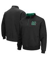 Men's Colosseum Black Marshall Thundering Herd Tortugas Logo Quarter-Zip Jacket