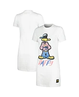 Women's Freeze Max Daffy Duck White Looney Tunes Jersey T-shirt Dress